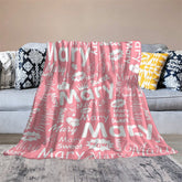 Lofaris Wow Sweet Heart Crown Pink White Custom Name Blanket